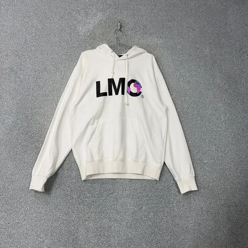 LMC 빅로고 화이트 오버핏 후드티 L