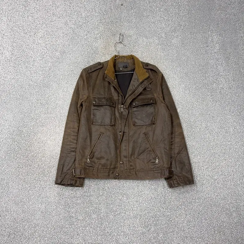 Zara Vintage Brown Washed Leather Coated Jacket M