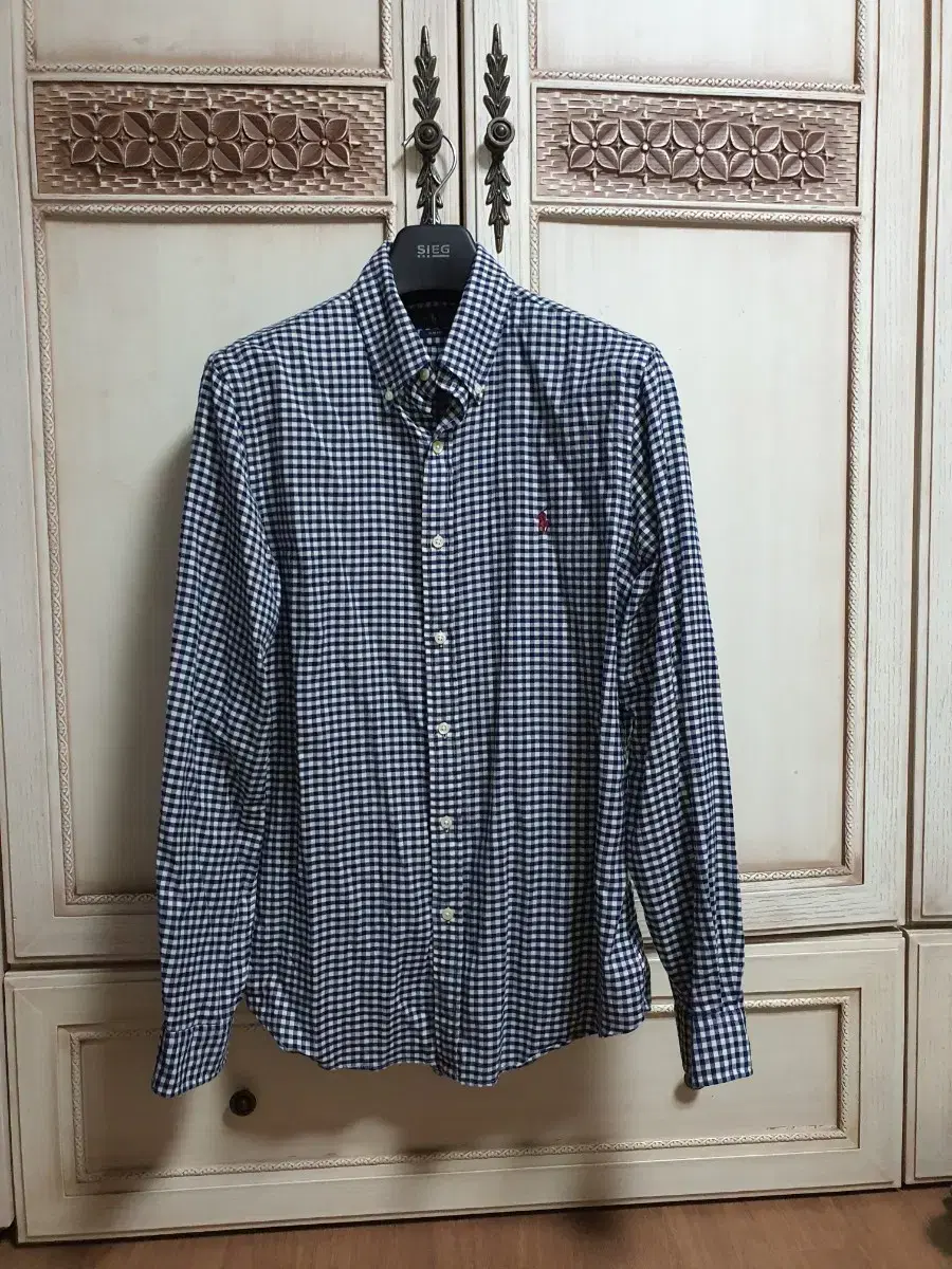 New in box Polo Ralph Lauren Gingham Check Shirt Navy Slim Fit M