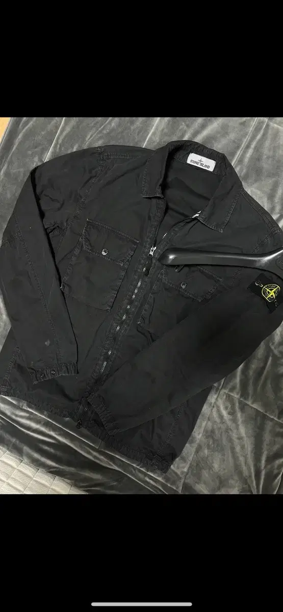 [M] 21FW Stone Island Olde Effect Overshirt Black