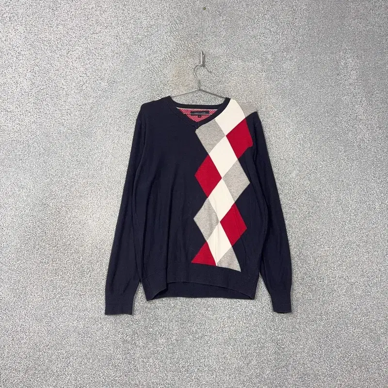 Tommy Hilfiger Argyle Navy Knit M