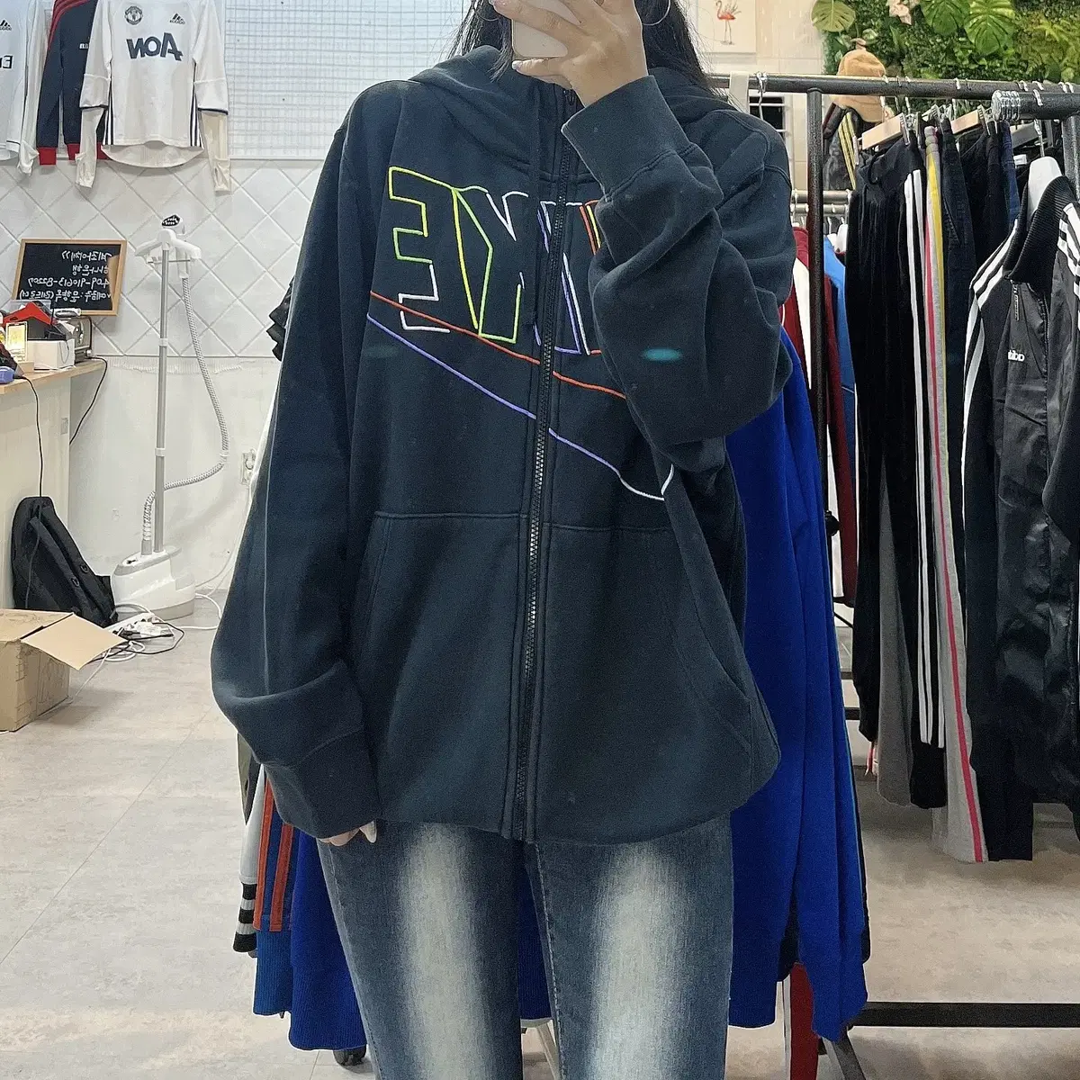 Nike Multicolor Big Logo Hoodie Zip Up