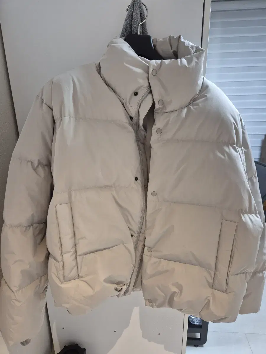 Zavanas Minimal Goose Down Short Puffer Jacket Light Gray L