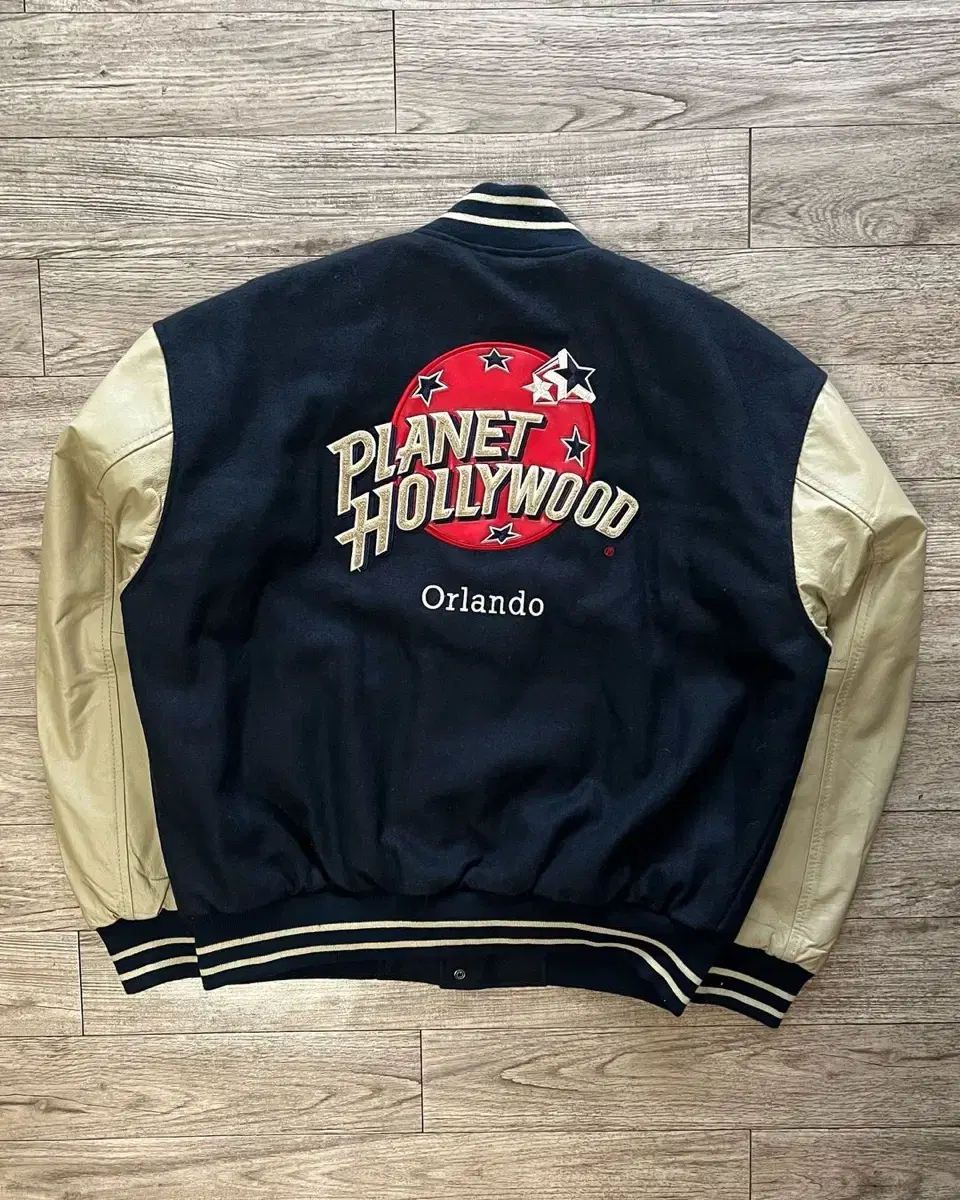 Planet Hollywood Leather Jacket Varsity Jacket