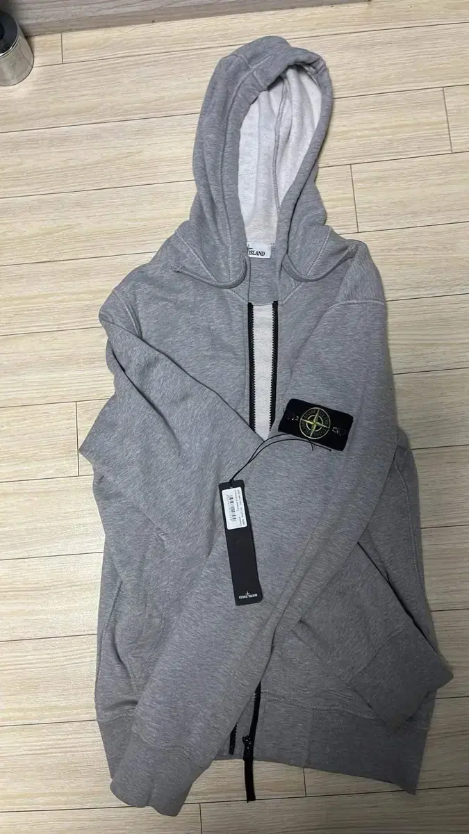 Stone Island Hoodie Zip Up Gray Rush