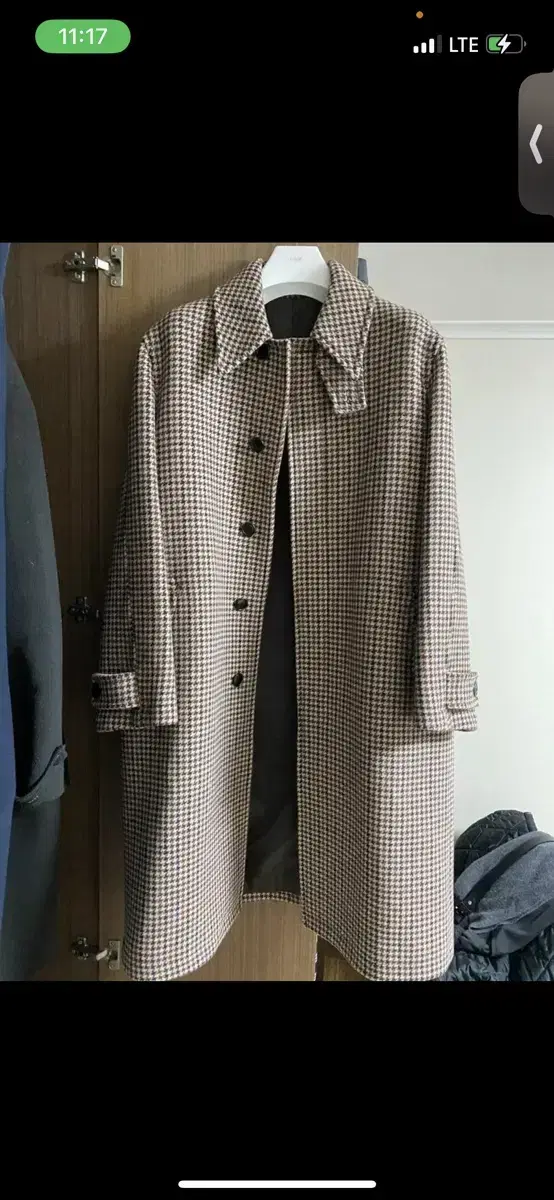 Coors MTR Check Balmacan Coat M in Houndstooth