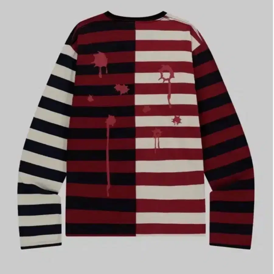 더바이닐하우스 PAINTING STRIPE LS TEE RED