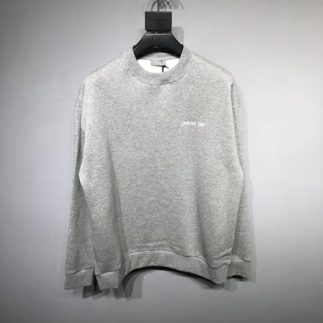 Dior Men's Embroidered logo gray knit top