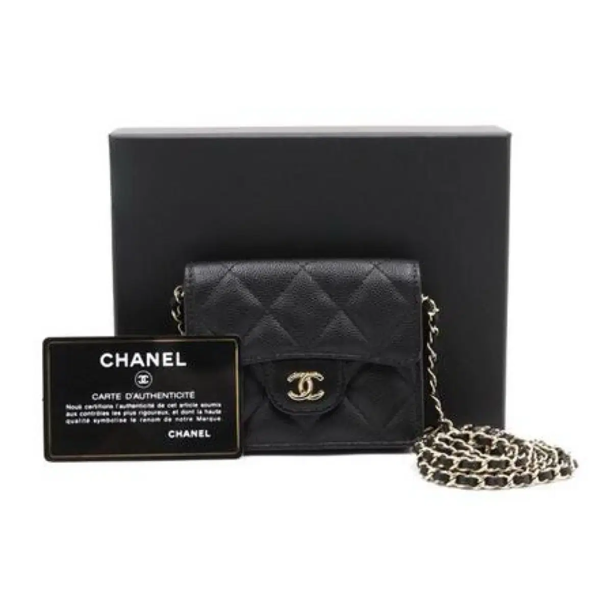 Chanel(샤넬) AP1730 블랙 캐비어 클래식 플랩 아코디언 카드홀