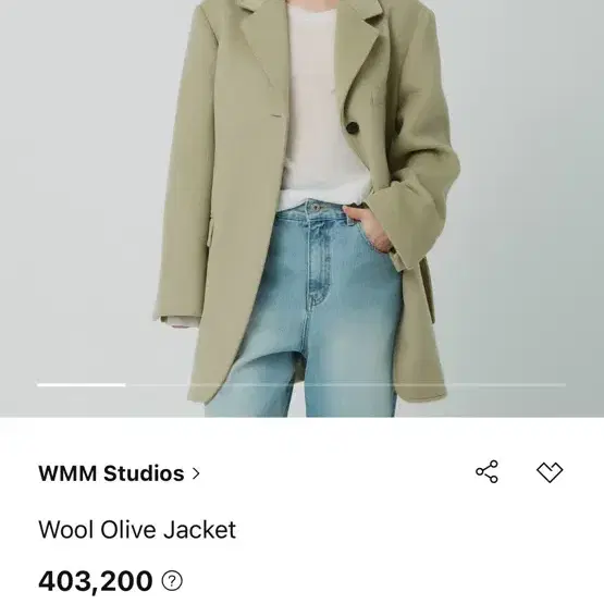 WMM Wool Olive Jacket (장원영 코트)