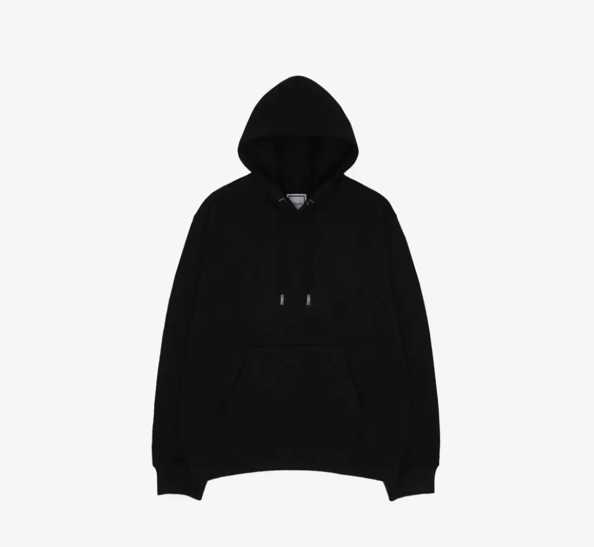 [46] Wooyoung Cotton Pyramid Back Logo Hooded Sweatshirt Black - 23SS