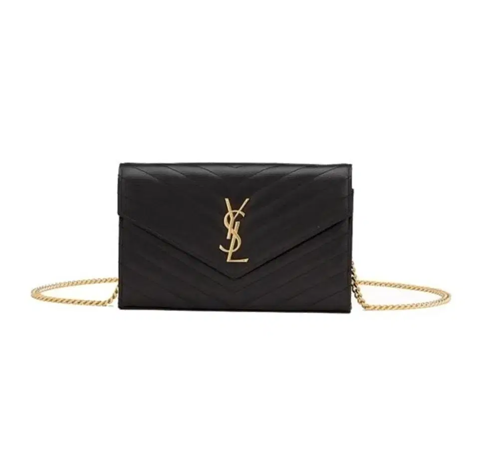 SAINT LAURENT YSL 파리 금색 로고 체인 슬링백