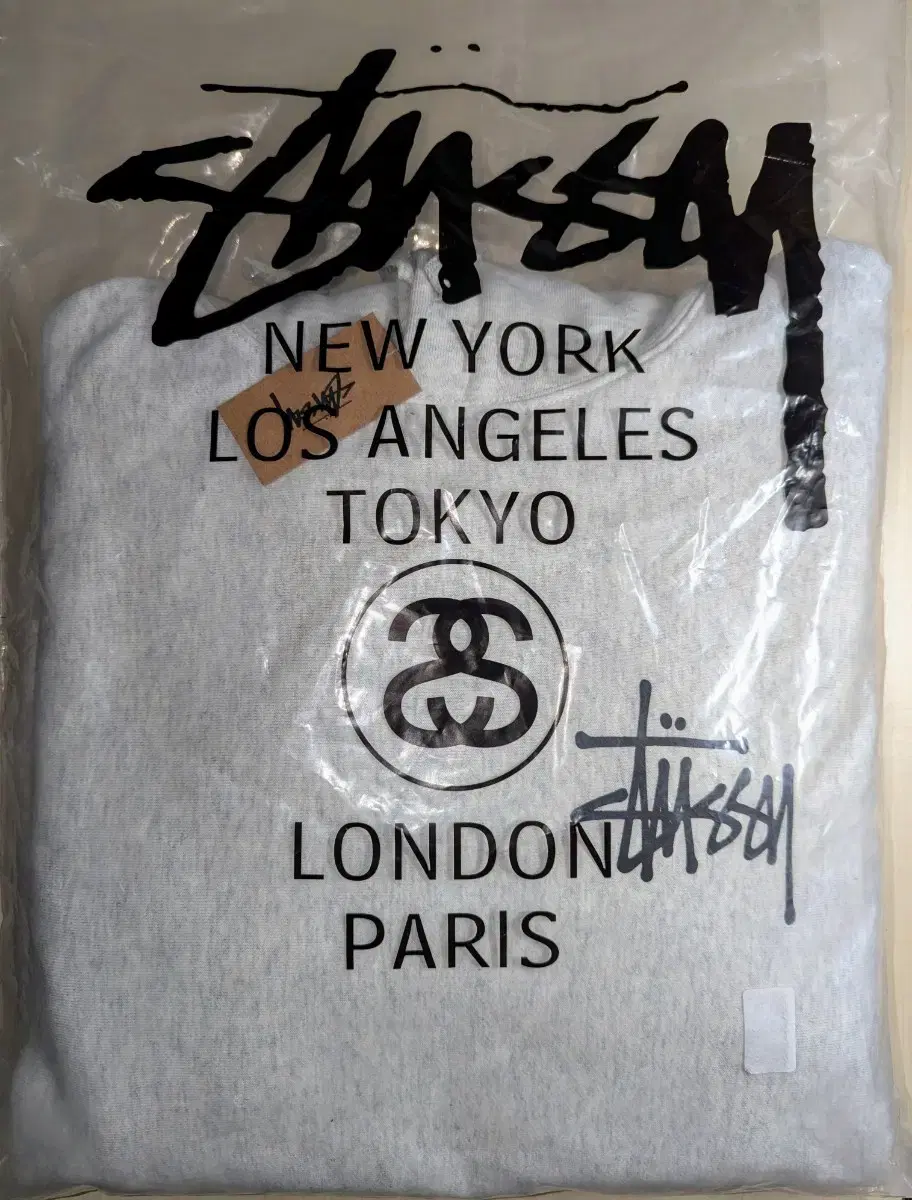 Stussy Basic Hoodie Grey Ashheather L New