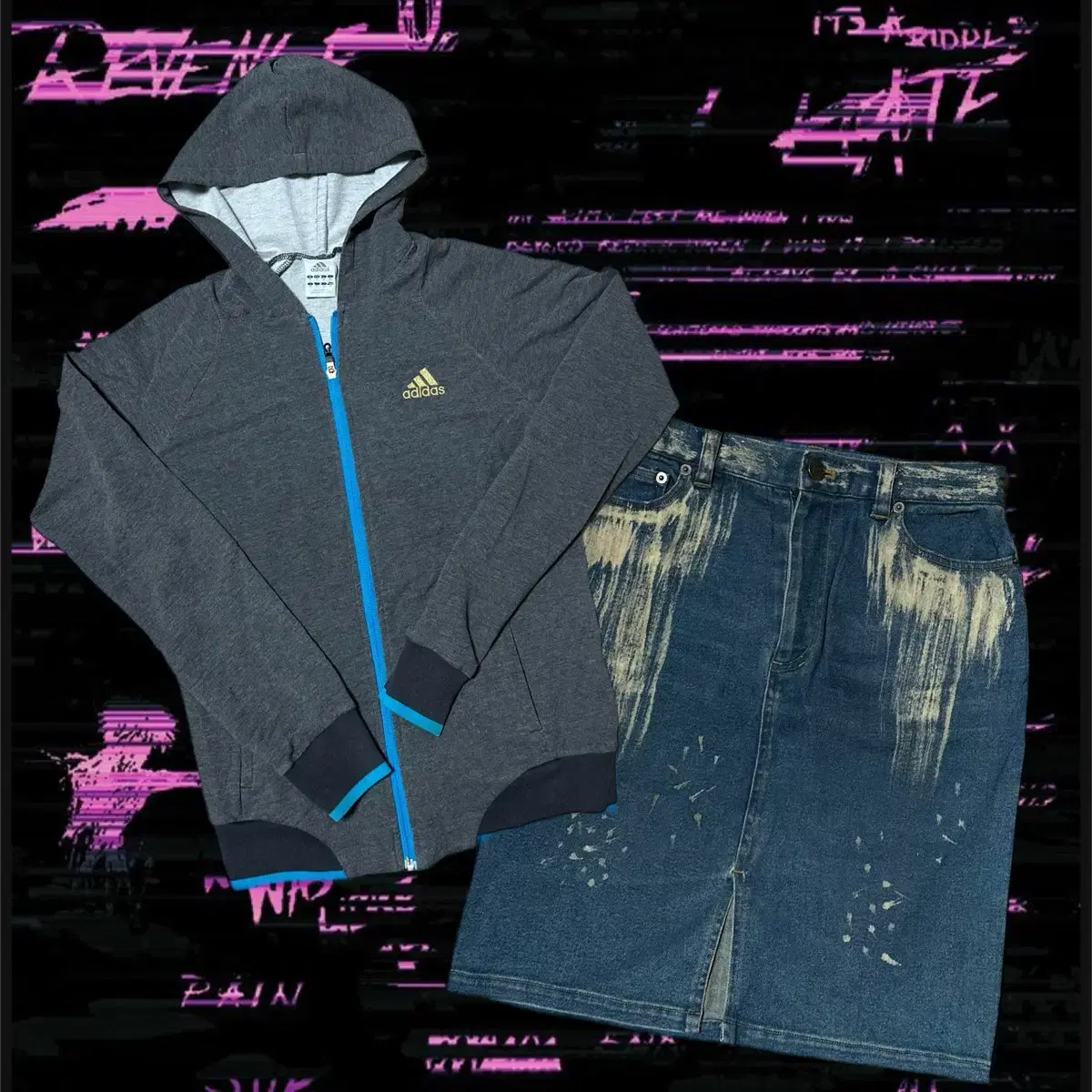 Adidas Zip Up Daily Y2K Set