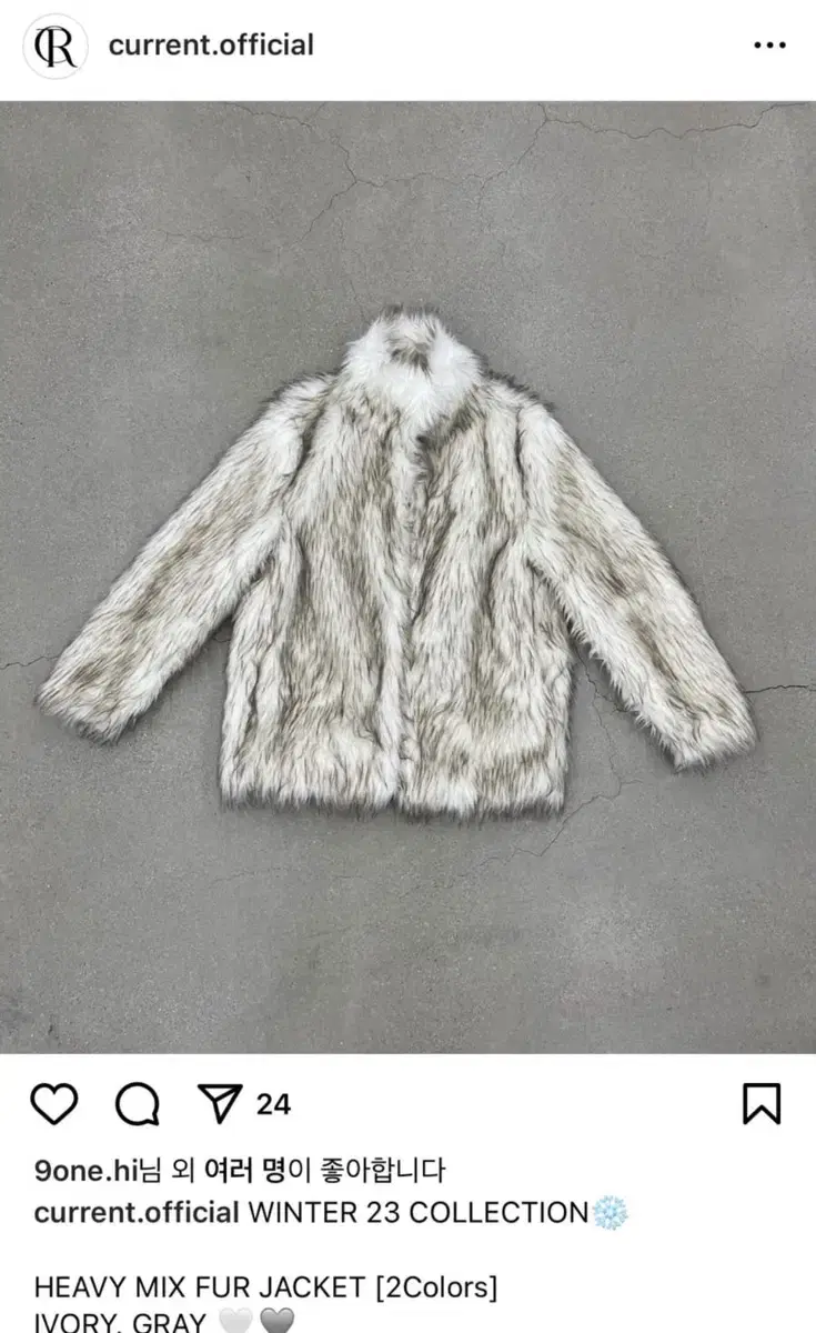 커렌트(current) heavy mix fur jacket