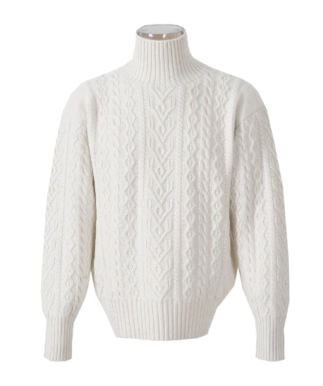 Frui Cable Bulky Turtleneck M Ivory