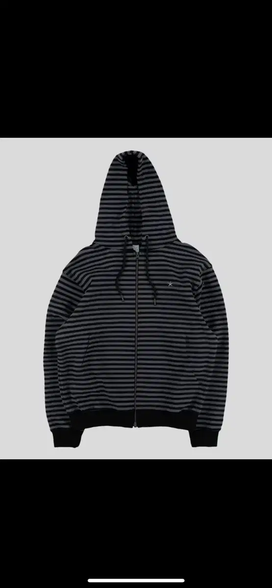 New S) TheColdestMoment Striped Hoodie Zip-up