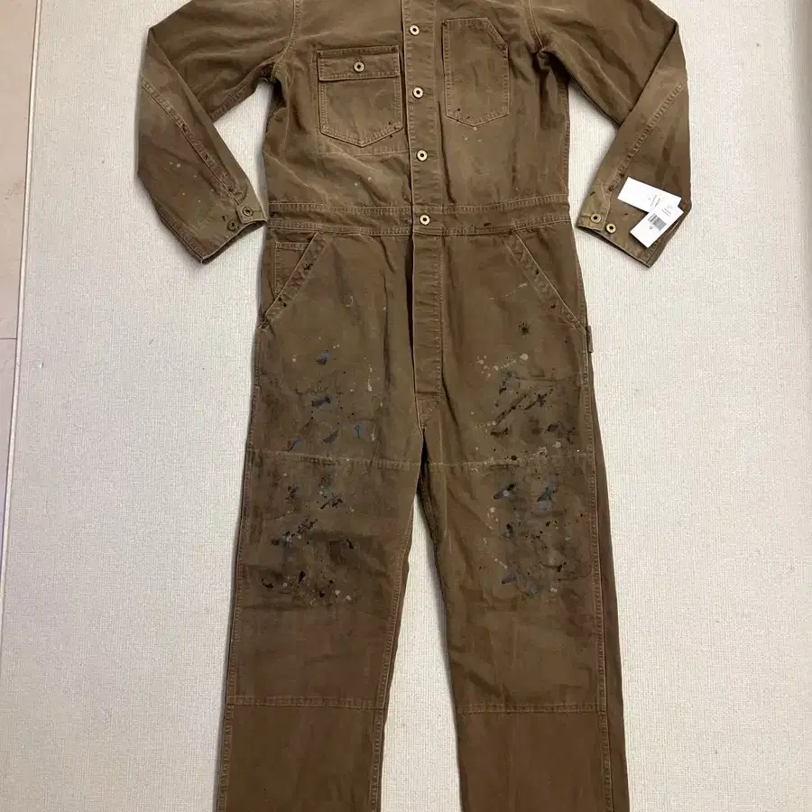 RRL DUCK CANVAS DOUBLE KNEES OVERALLS