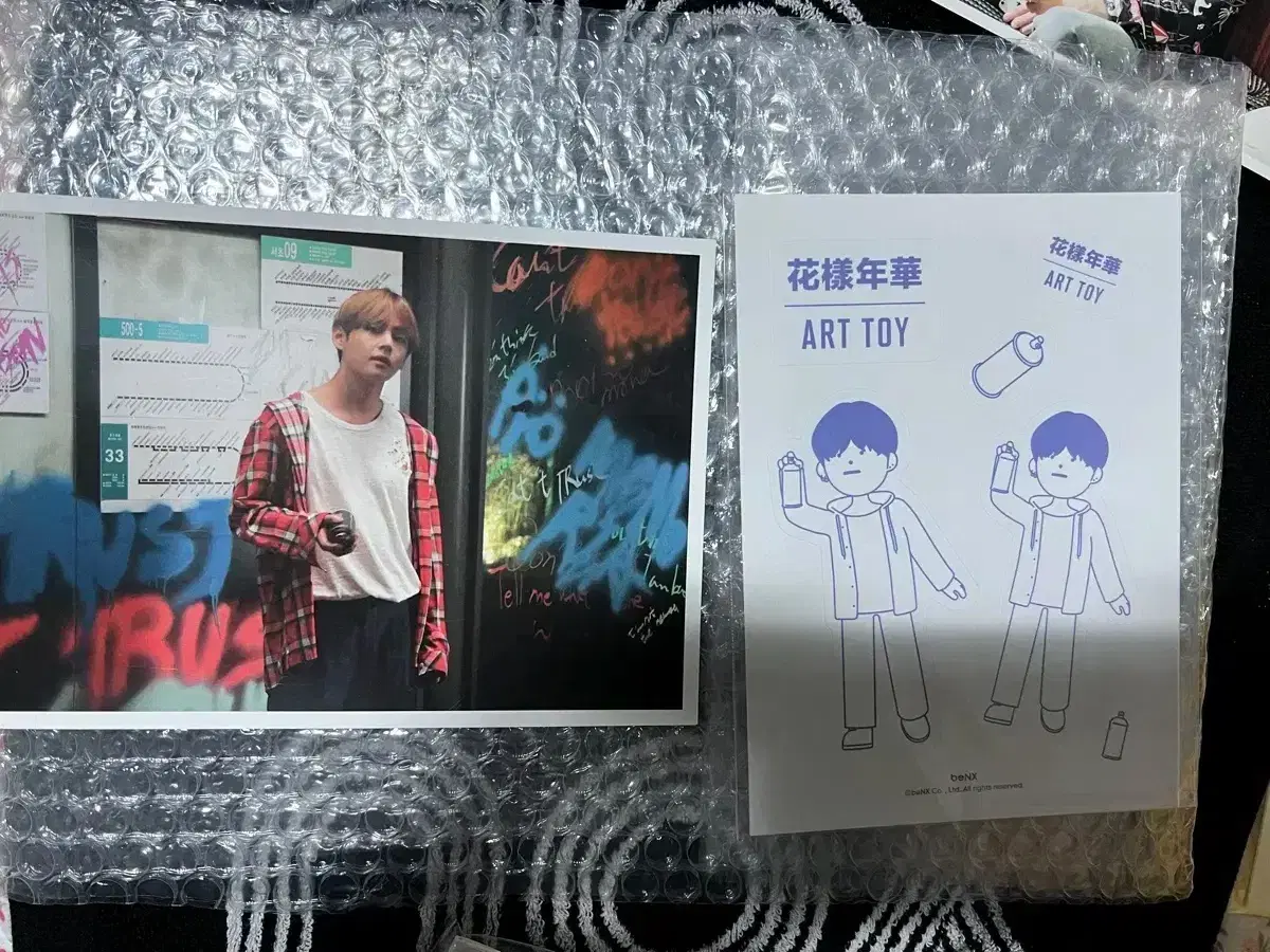 BTS BTS Art Toy Hwayang Yeonhwa Taehyung v V Photo Postcard + Sticker