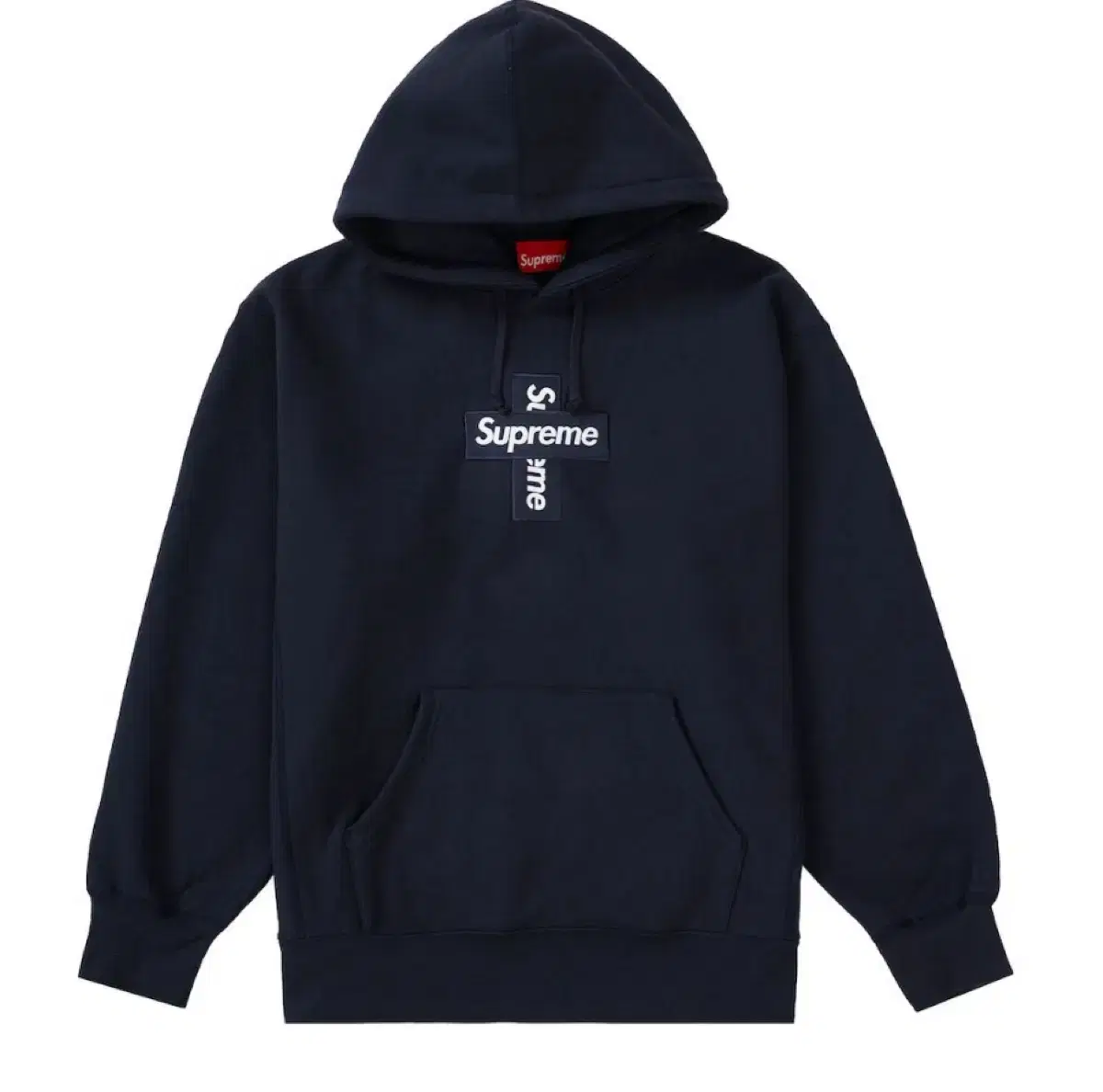 Supreme Cross Logo Hoodie Large Navy L Genuine Pre-Owned