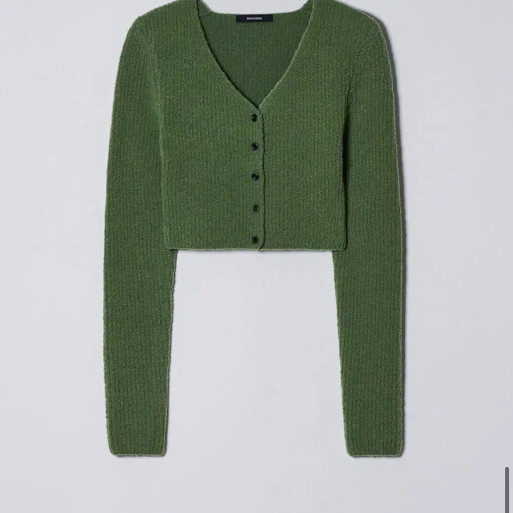 다이애그널 DOWNY RIBBED KNIT CARDIGAN (green)