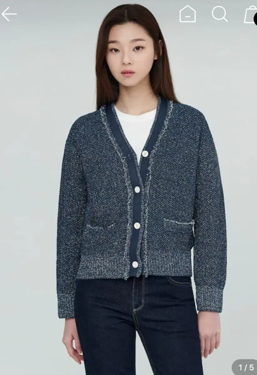 Beanpole Denim-Like Short Cardigan M