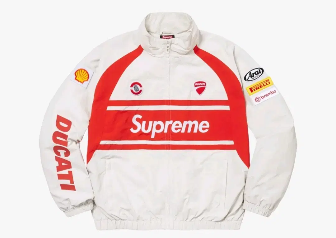 Supreme 24ss Ducati Track Jacket Light Grey XL