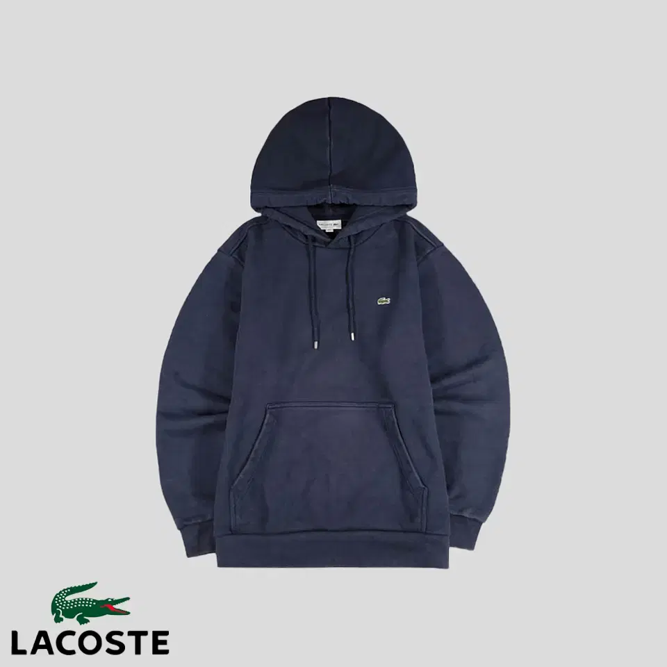 Lacoste Pigmented Navy Croc Patch Heavy Cotton100 Sweatshirt Hoodie L