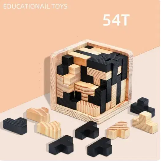 3D Q Puzzle Creative Silver Educational Wooden Toy Brain Learning Games for Kids