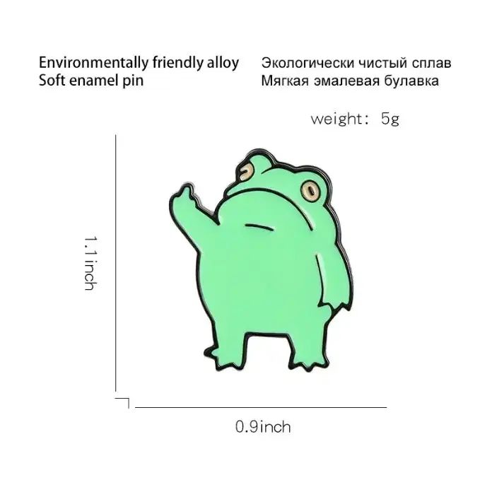귀여운 재미있는 손가락 개구리 브로치 뱃지 만화