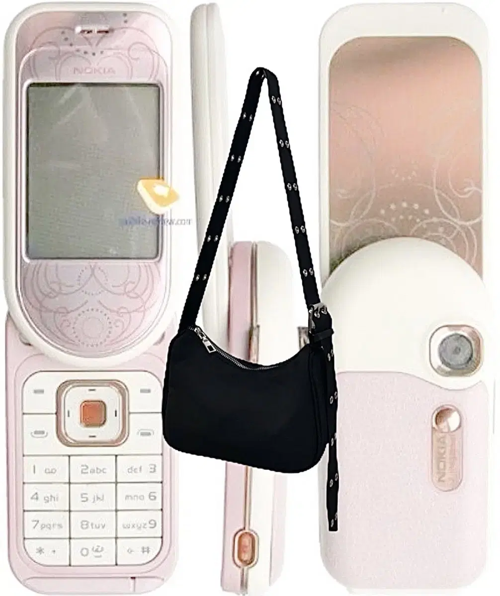 Abby Unique Nylon Mini Crossbody Bag / BlackUpholsteredAnnie OneMoreLuggage