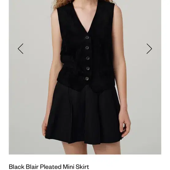 더바넷 Black Blair Pleated Mini Skirt