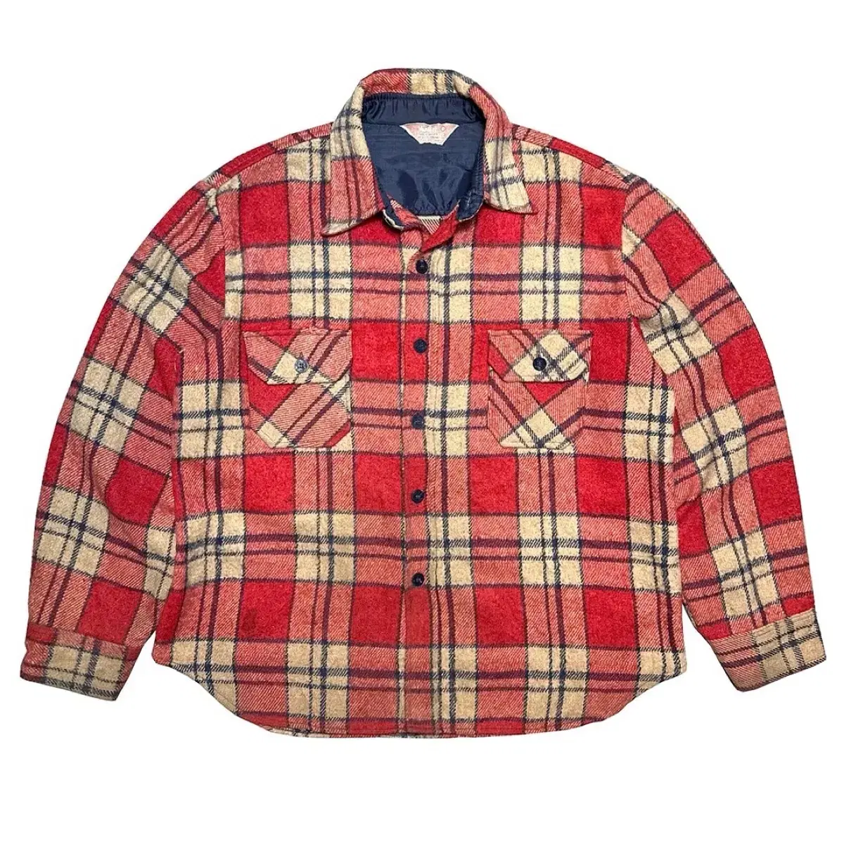 [100-105]80-90s Vancort Heavy Wool Flannel Check Shirt