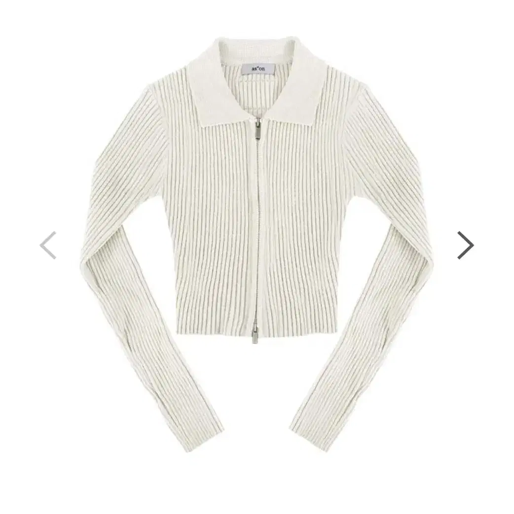 애즈온) KEITH KNIT ZIP-UP / WHITE