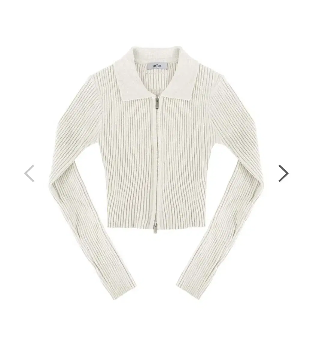 애즈온) KEITH KNIT ZIP-UP / WHITE