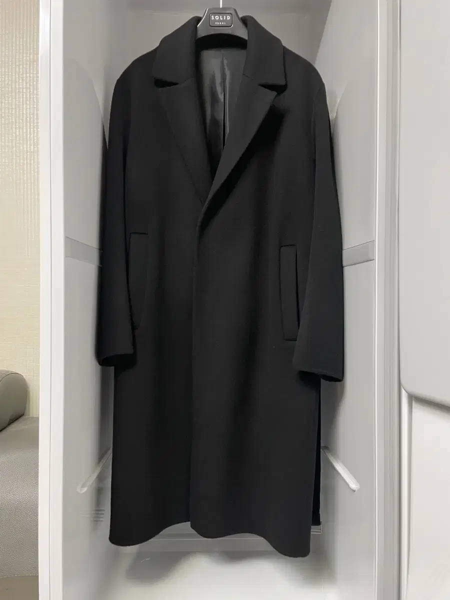 Solid Homme Black Cashmere Robe Coat Size 48