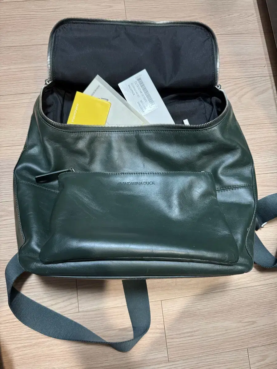 Mandarin Duck Leather Backpack Dark Green CLT01014
