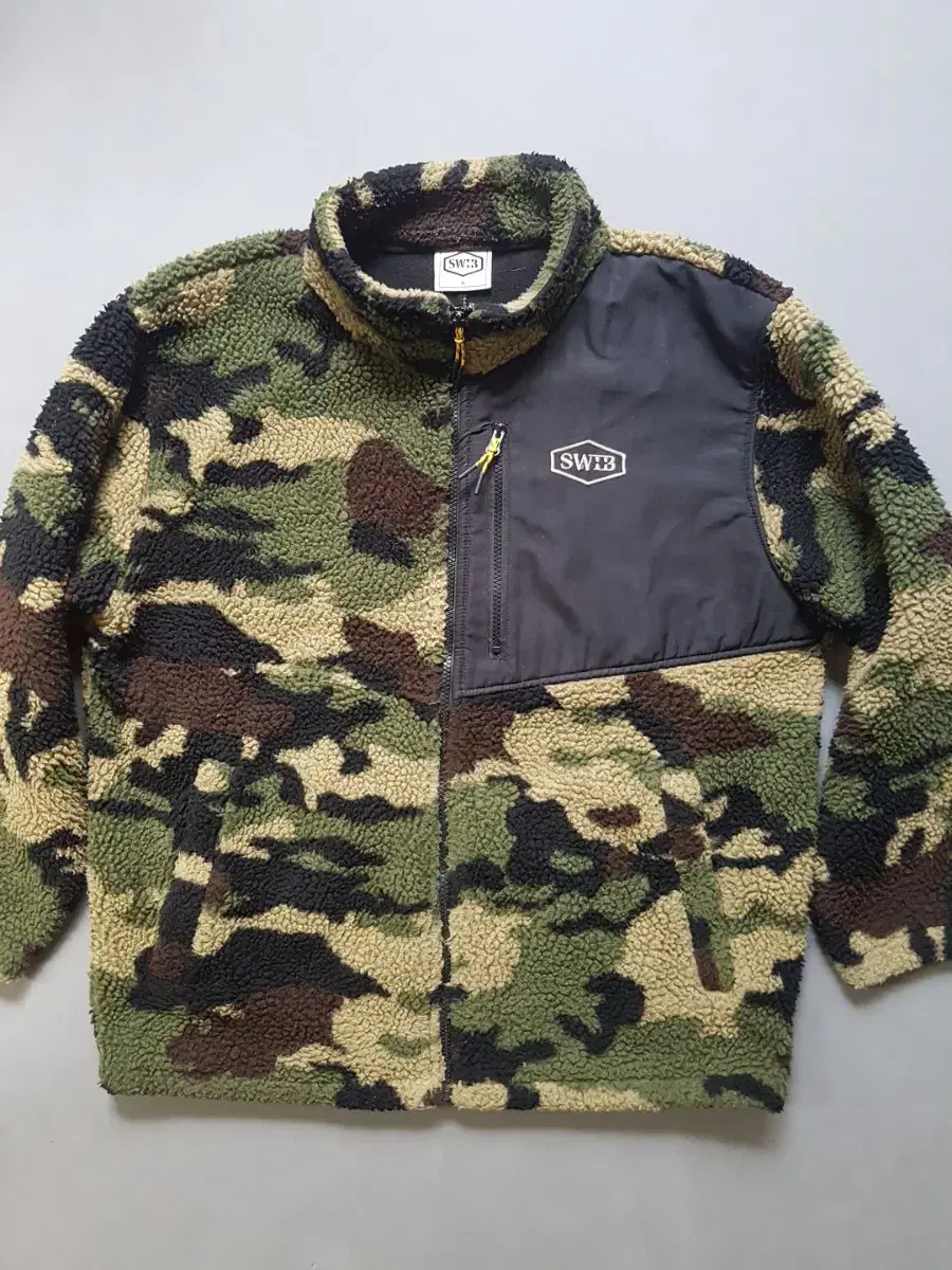 [M] Sweat Camouflage Full Zip-up Hooded Jacket Overcoat Poggle