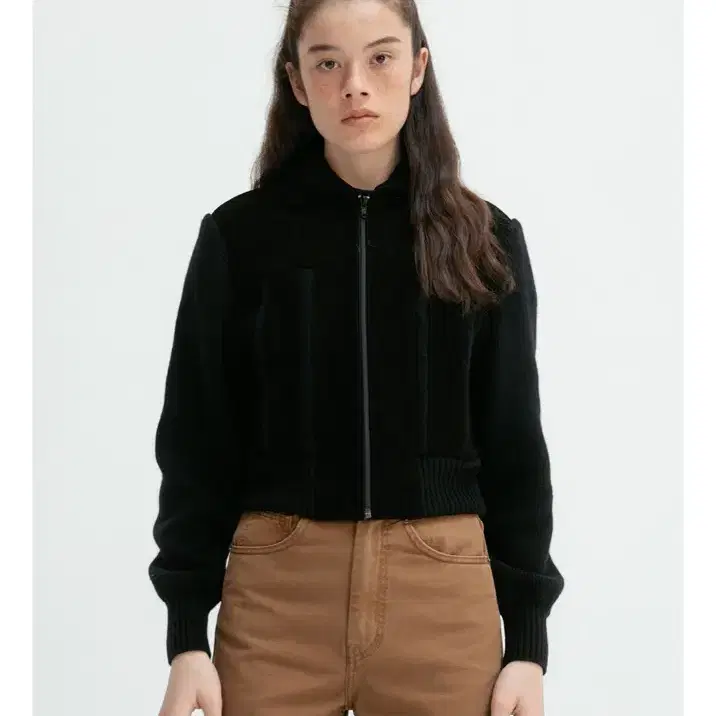 비아플레인 스웨이드 블루종VIA SUEDE KNIT BLOUSON (bl