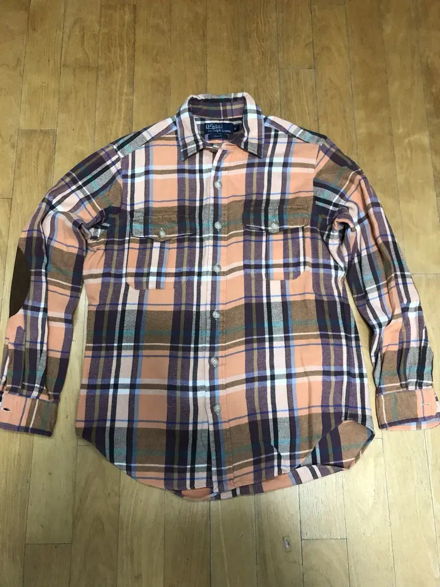 Polo Ralph Lauren Two-Pocket Check Suede Patch Shirt M