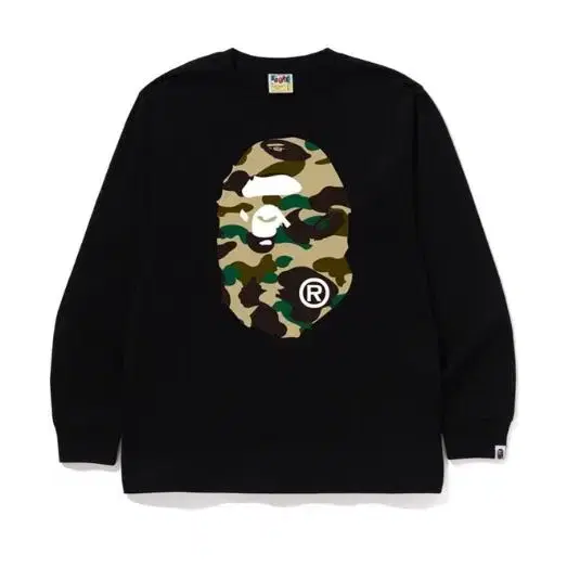 bape 베이프 빅에이프 황계카모 롱슬리브 블랙 L