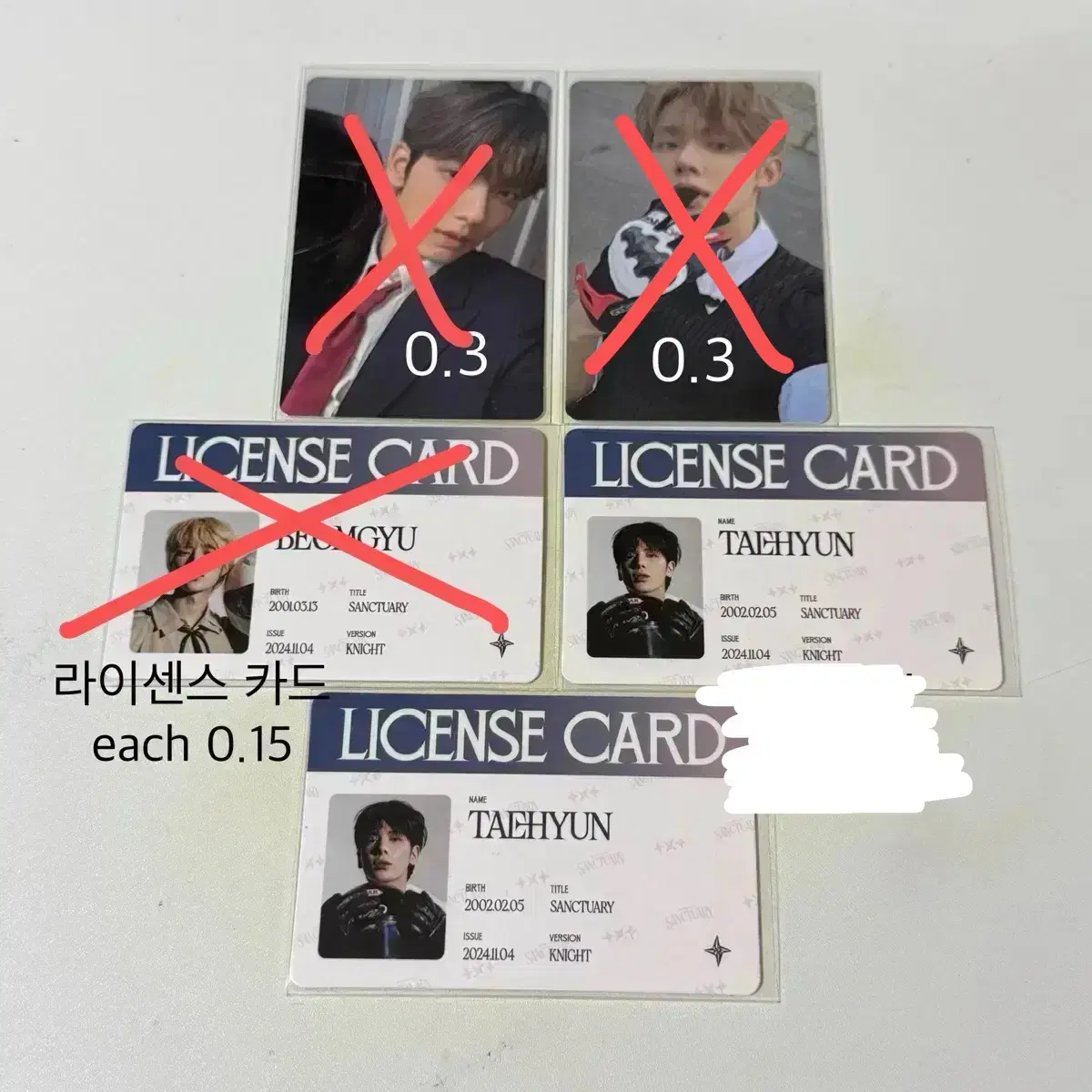 txt Sanctuary Night soobin yeonjun License taehyun beomgyu Photocard