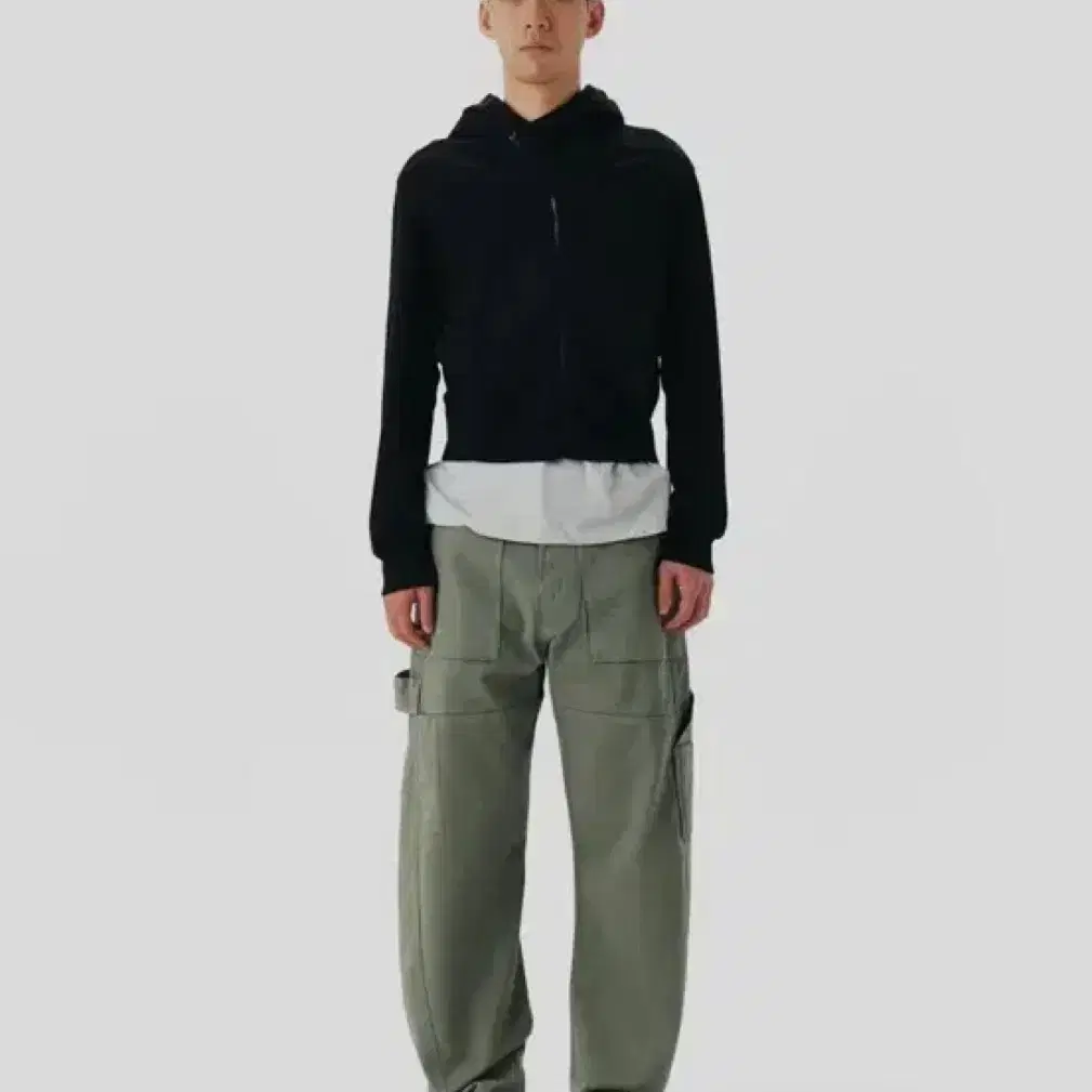 EE Numare Curved hoodieZipped up black L #누마레,#누마레ee
