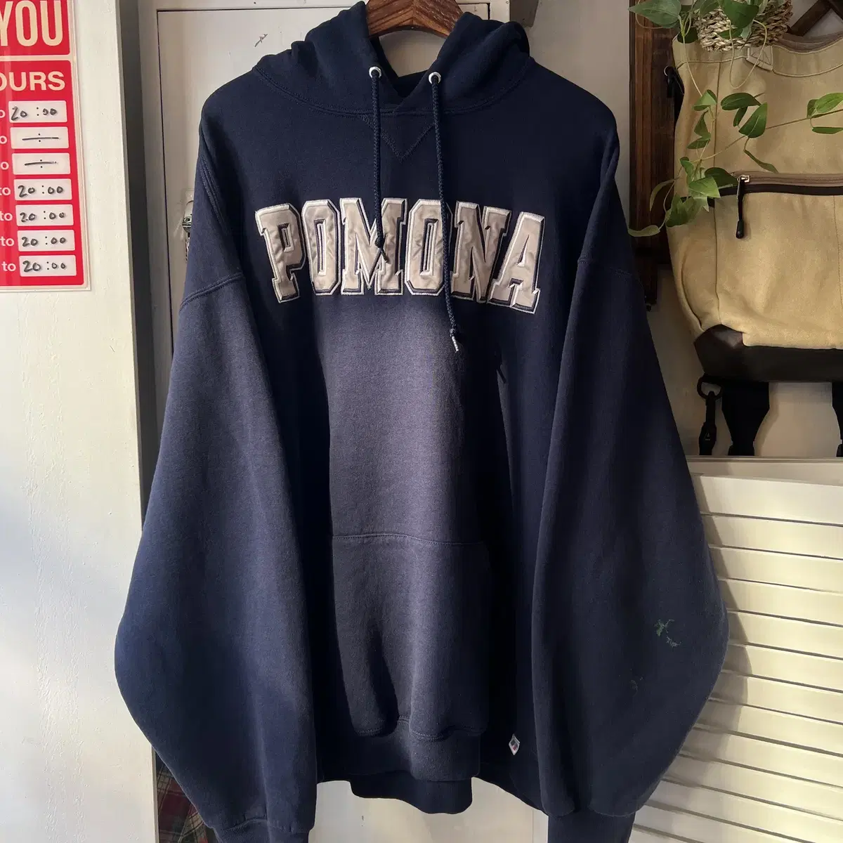 [2XL]Rusesll USA POMONA 자수 후드 티셔츠