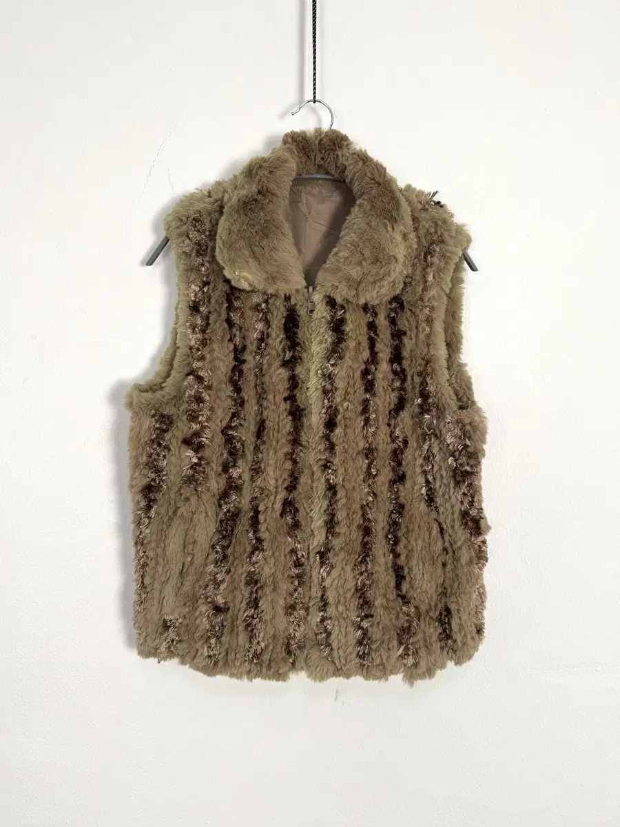 vintage faux fur reversible vest