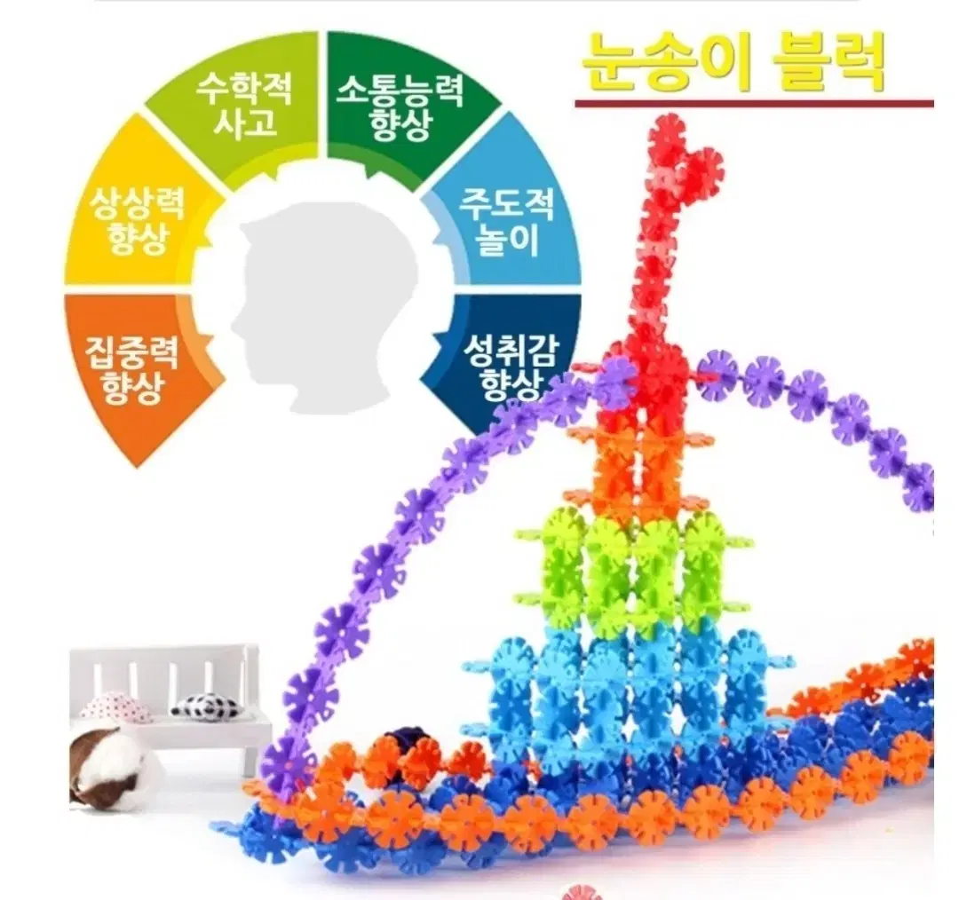 눈송이블럭 소근육 200pcs 새상품