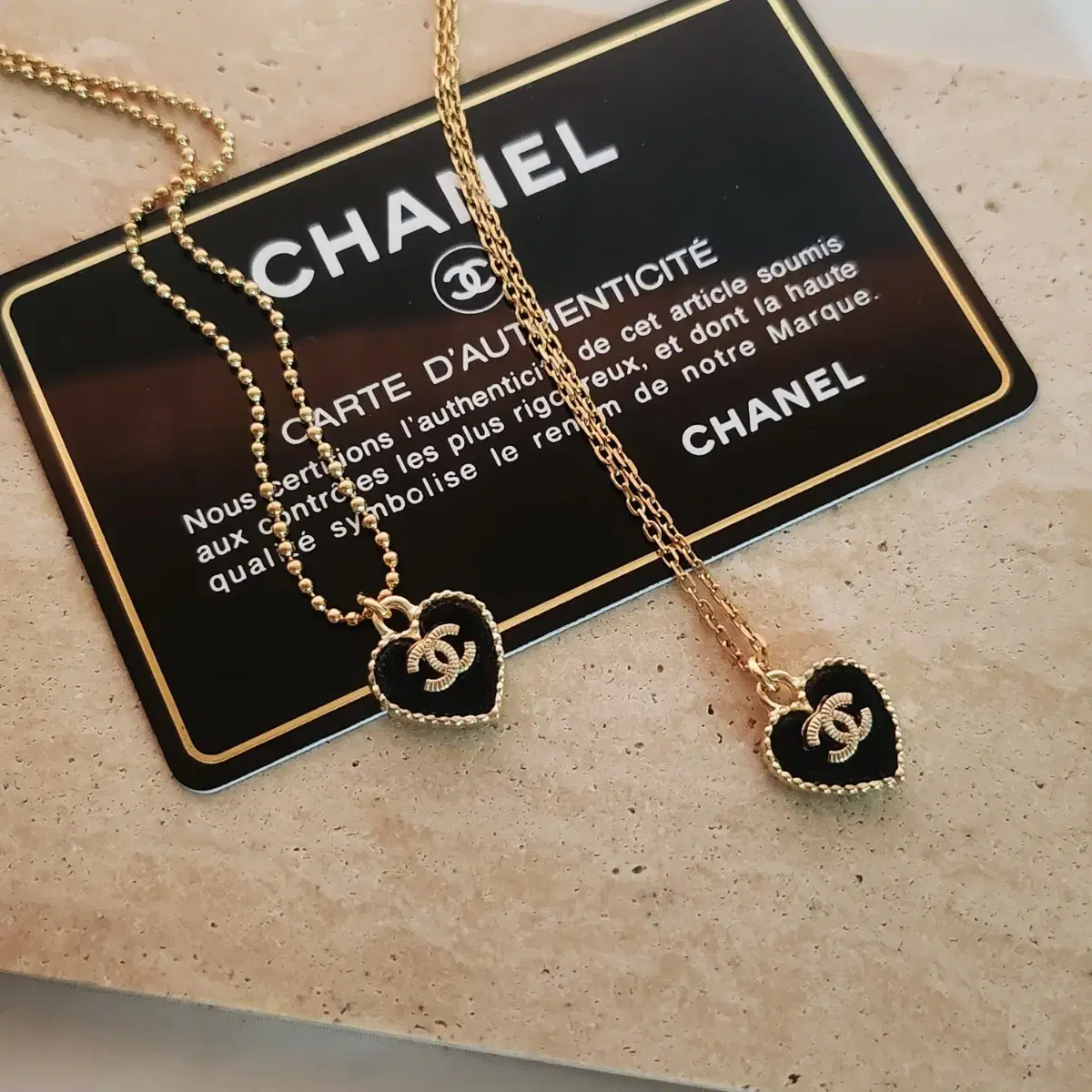 Genuine Vintage * Chanel Velvet Mini Heart Necklace