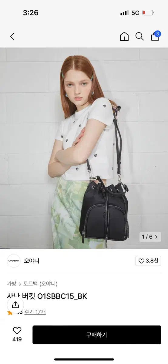 오야니 사나 버킷백 새상품