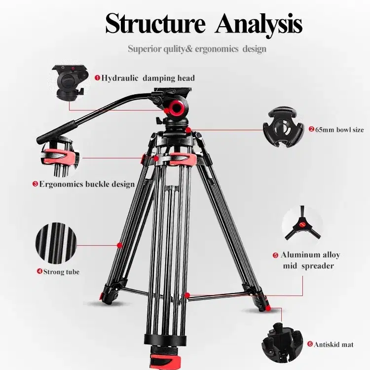 전문 dslr 스탠드 비디오 캠코더 카메라 삼각대