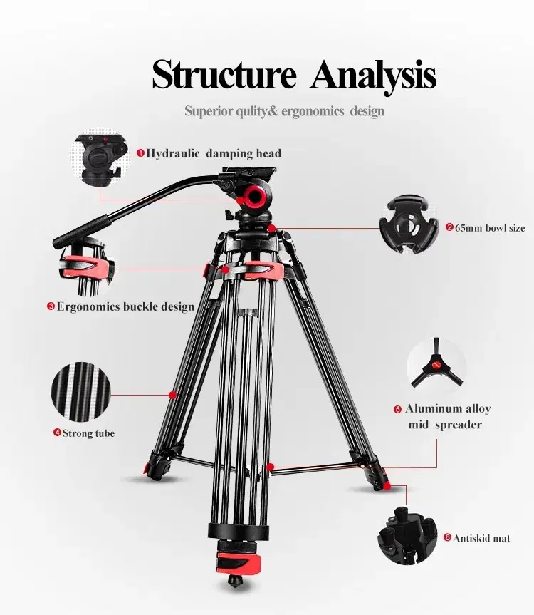 전문 dslr 스탠드 비디오 캠코더 카메라 삼각대